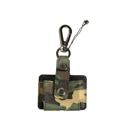 Dolce & Gabbana Multicolor Camouflage Leather Metal Airpods Case SMY10580