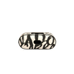 Dolce & Gabbana Black White Leather Scribble Embossed Logo Airpods Case SMY10602