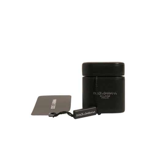 Dolce & Gabbana Black PVC Logo Print Flip Holder Airpods Case SMY10615