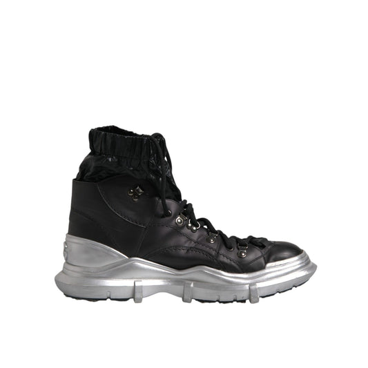 Dolce & Gabbana Black Nylon Galileo High Top Sneakers Shoes