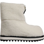 Dolce & Gabbana White Plush Logo Padded Mid Calf Boots Shoes MV6763#2-44