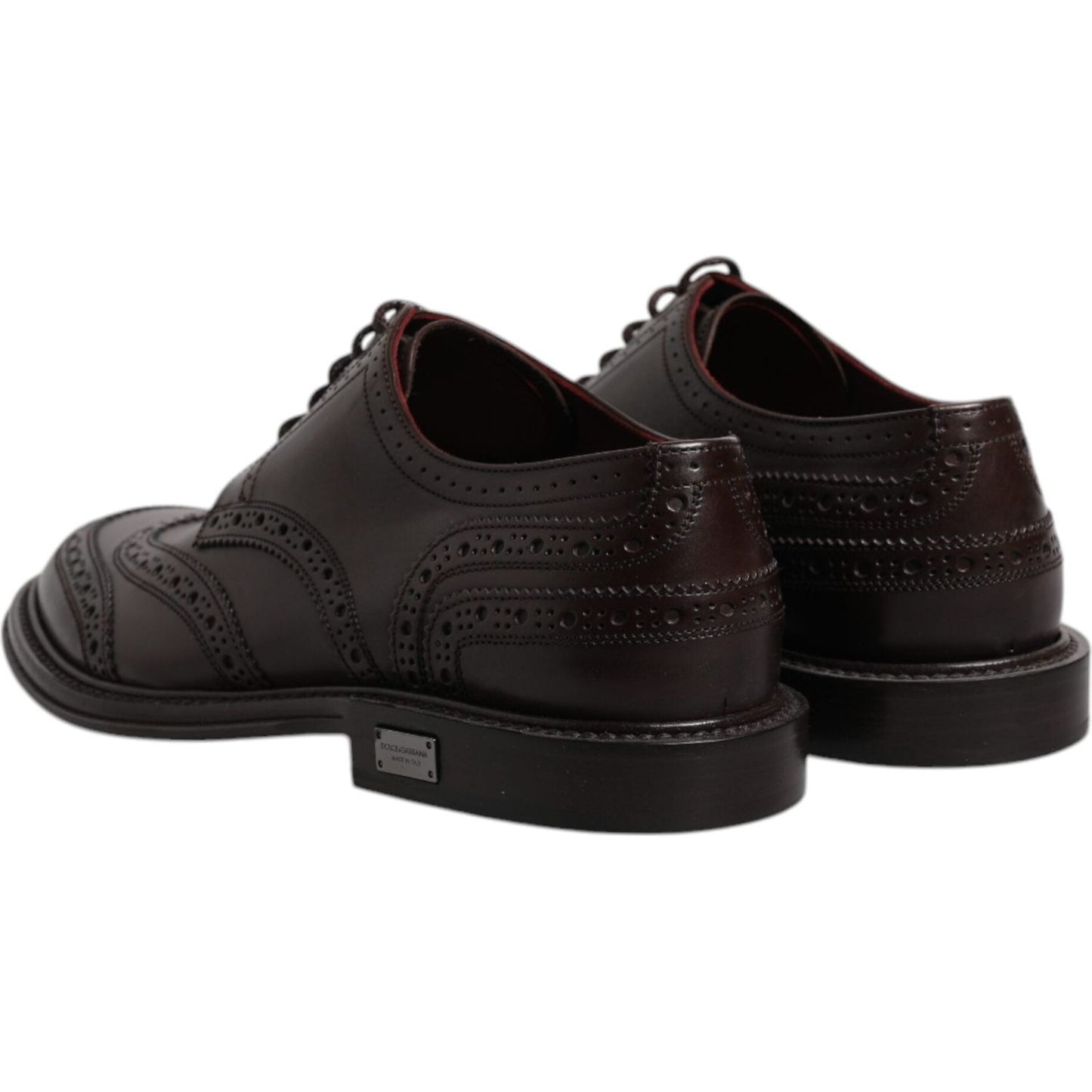 Dolce & Gabbana Brown Leather Derby Wingtip Lace Up Formal Dress Shoes MV6655-39