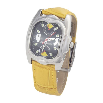 Chronotech Yellow Leather Dress Watch