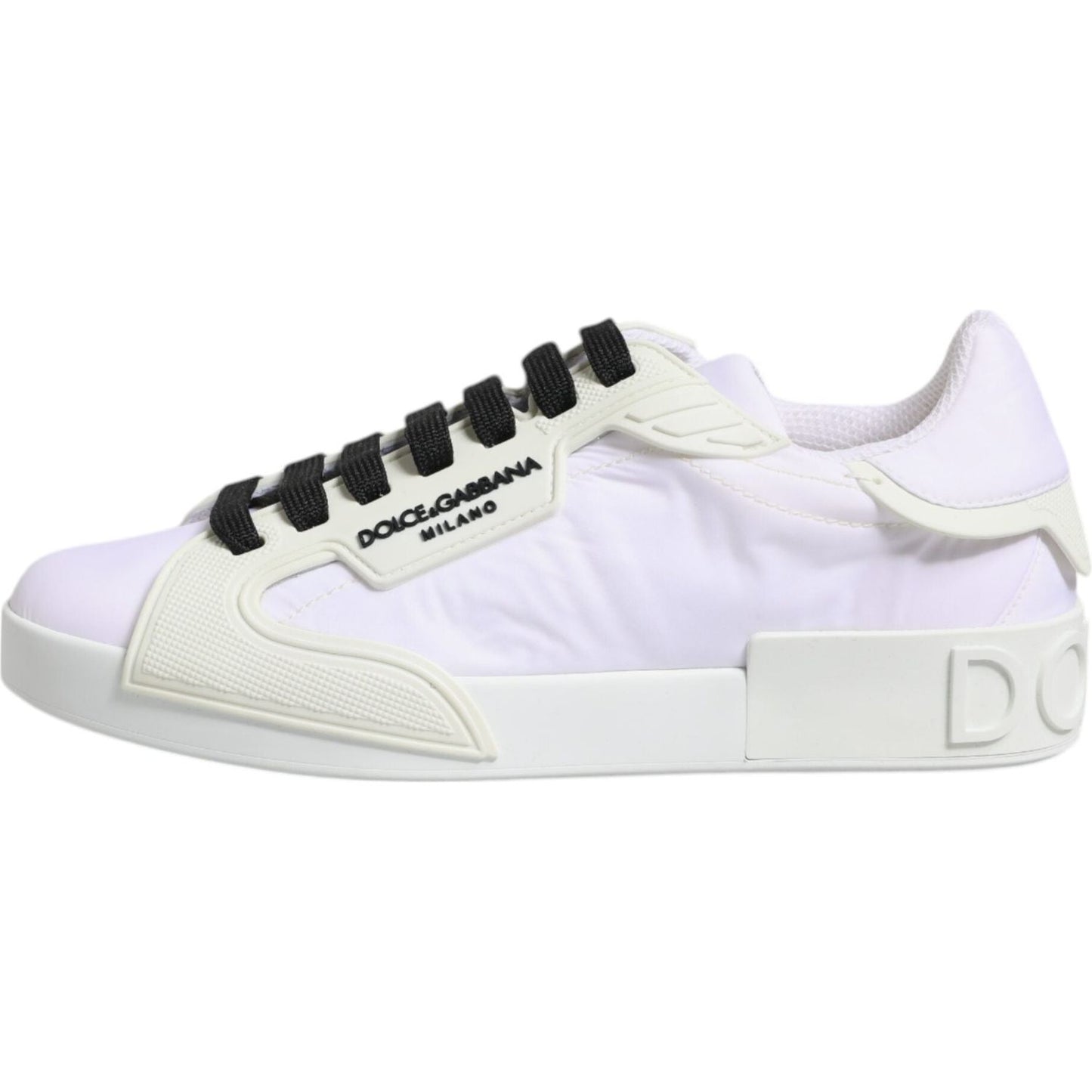 Dolce & Gabbana White Nylon Leather Low Top Sneakers Shoes MV6654-39