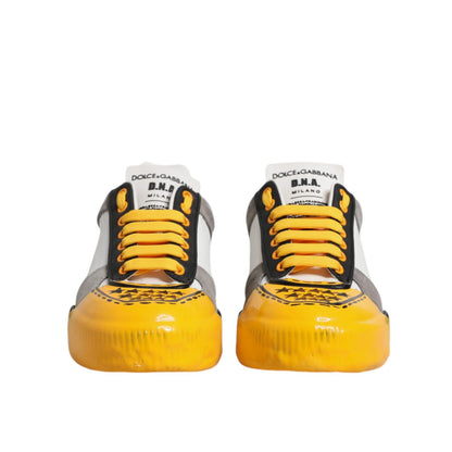 Dolce & Gabbana Multicolor Leather DNA Low Top Sneakers Shoes