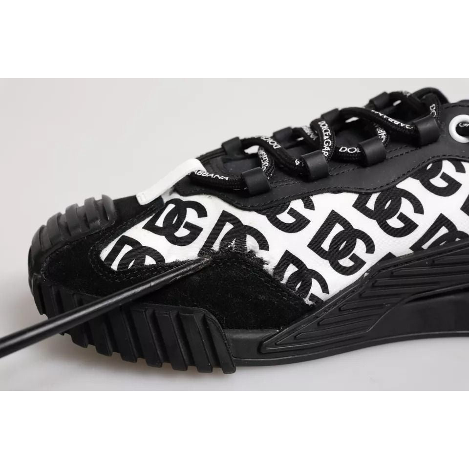 Dolce & Gabbana Black Logo Nylon Low Top NS1 Sneakers Shoes