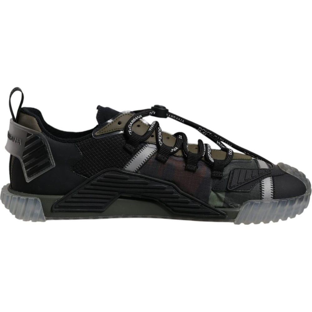 Dolce & Gabbana Black Green Camo NS1 Low Top Sneakers Shoes MV6727-44