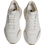 Dolce & Gabbana White Gold DAYMASTER Leather Sneakers Shoes MV6781-42