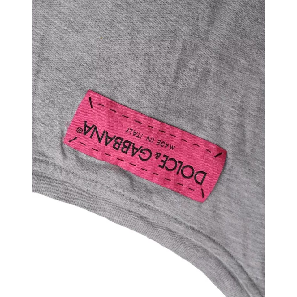Dolce & Gabbana Gray Cotton L'Amore E'Bellezza Top T-shirt