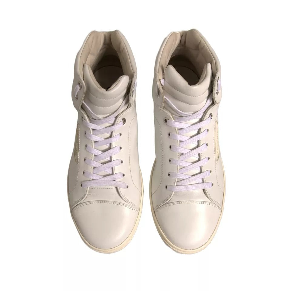 Dolce & Gabbana White London Logo High Top Sneakers Shoes MV6813#2-41