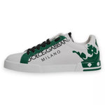 Dolce & Gabbana White Green Leather Crown Milano Sneakers Shoes MV6839-40