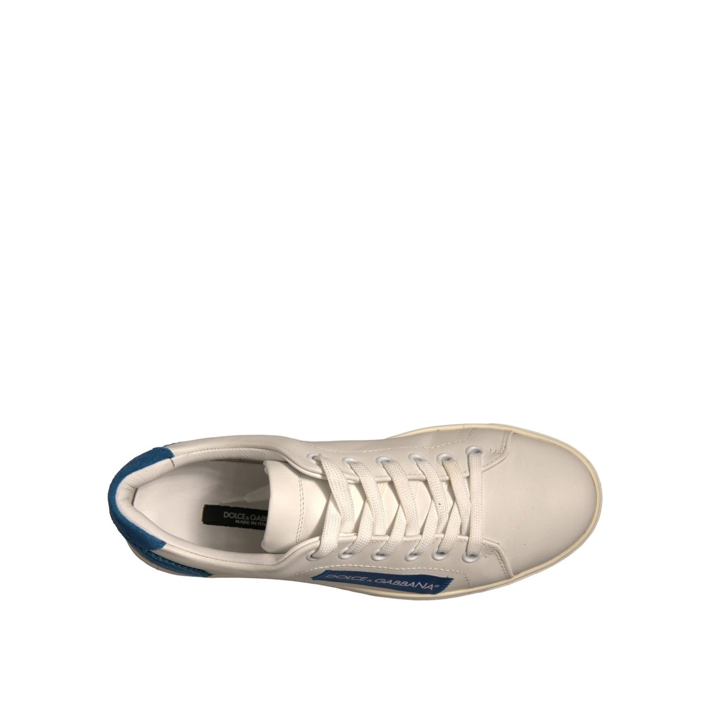 Dolce & Gabbana White Suede Leather Low Top Sneakers Shoes