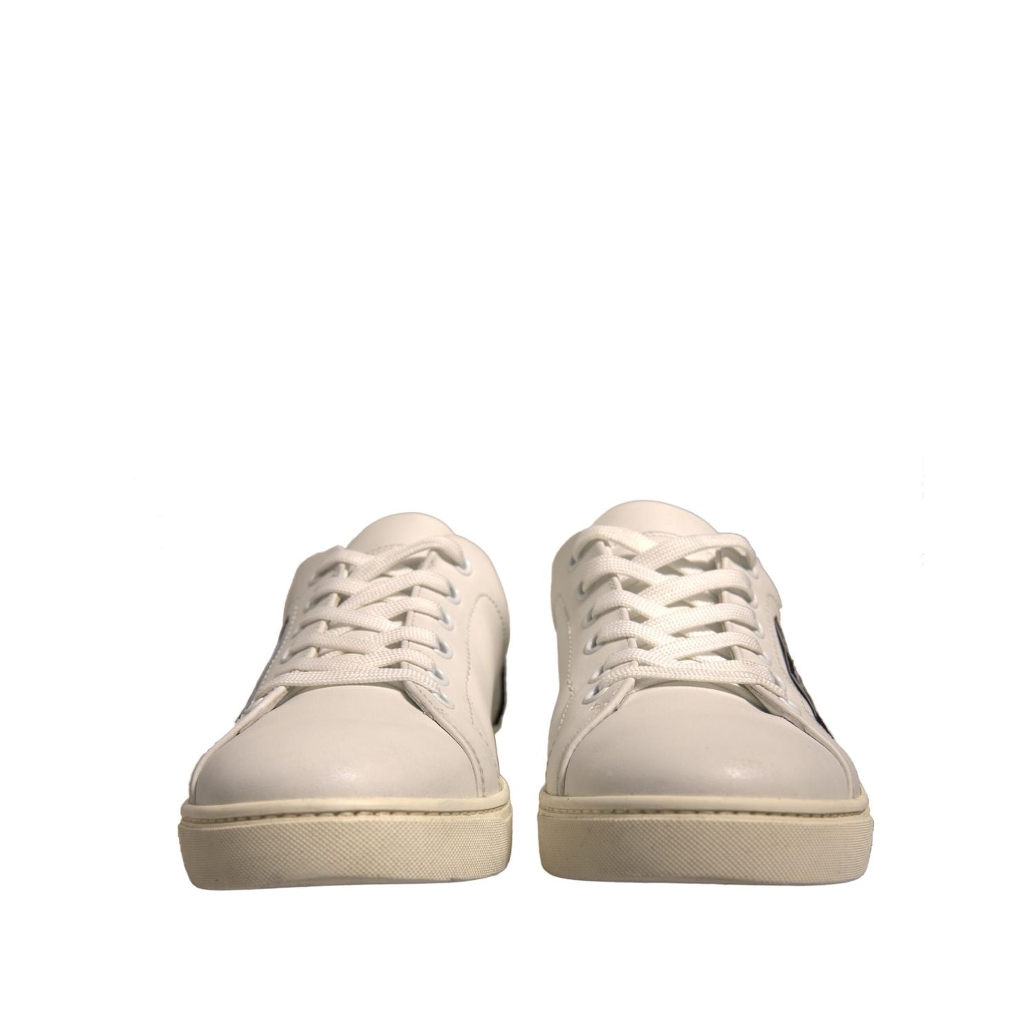Dolce & Gabbana White Suede Leather Low Top Sneakers Shoes