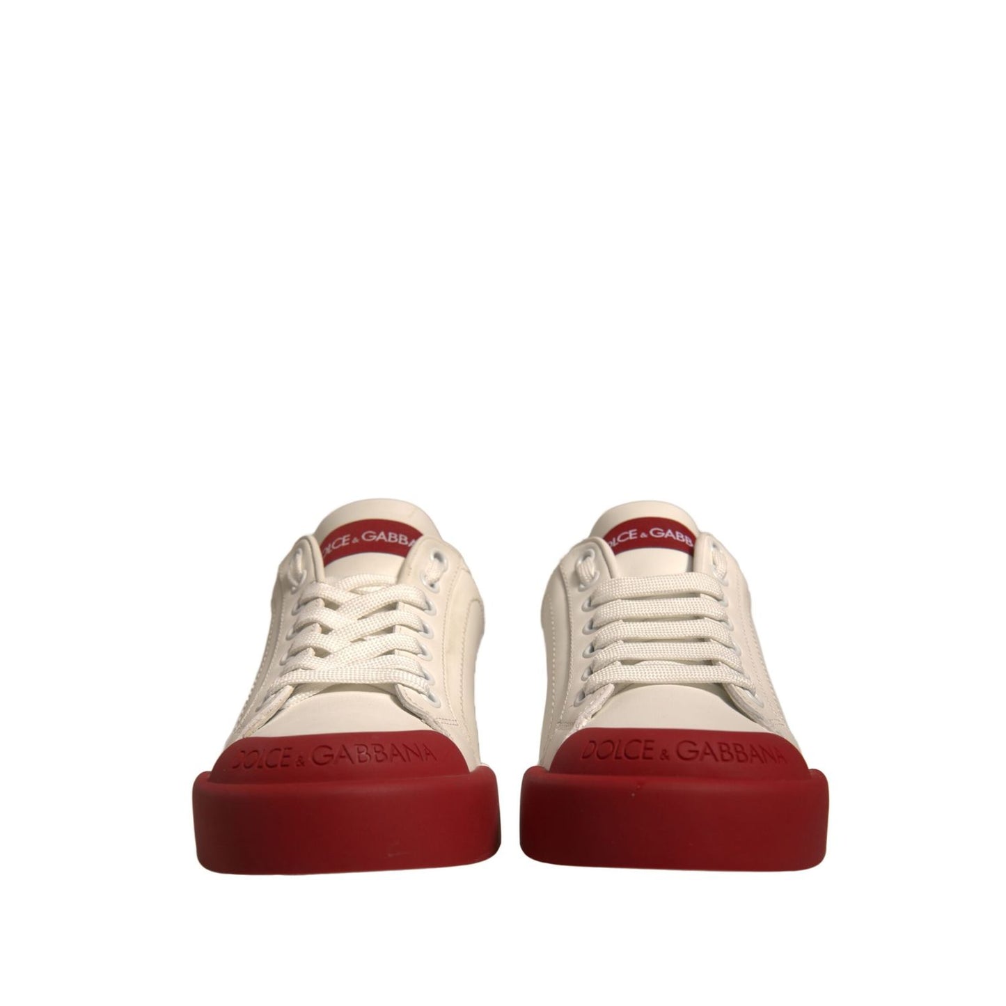 Dolce & Gabbana Shoes White Leather Logo Portofino Sneakers