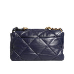Chanel Blue Leather Large Quilted Chain Hand Shoulder Bag CHA194