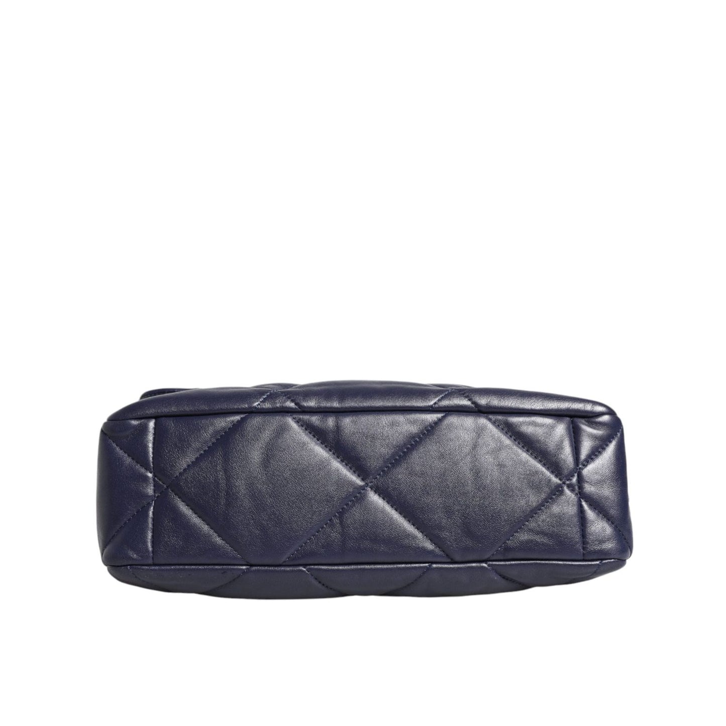 Chanel Blue Leather Large Quilted Chain Hand Shoulder Bag CHA194