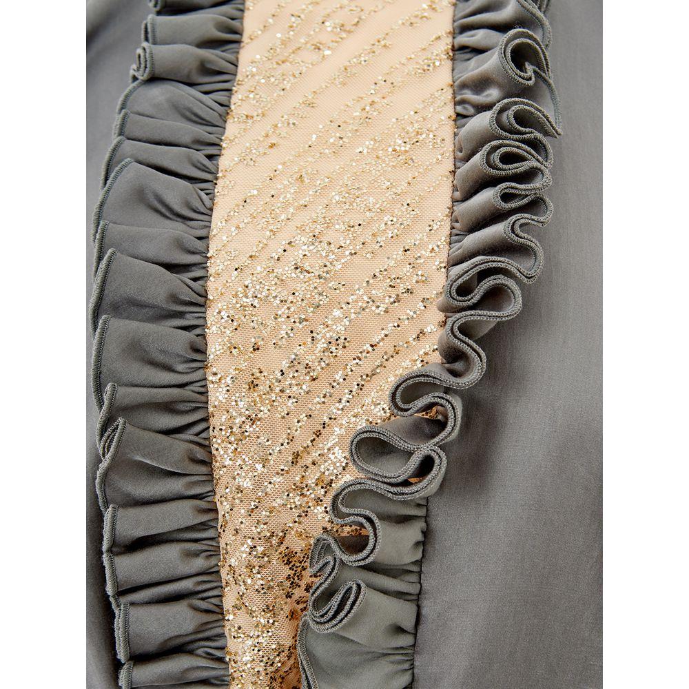 优雅多色真丝亚麻上衣