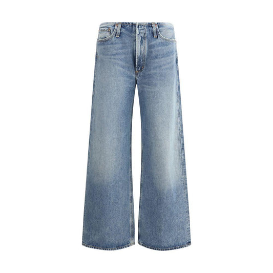Agolde Lex Jeans with wide leg cut, featuring a modern and relaxed style, five pockets, and zip-button closure for comfortable wear.