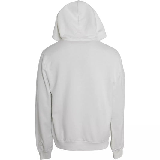 Dolce & Gabbana White Cotton Hooded Pullover Sweatshirt Sweater TSH851970-56