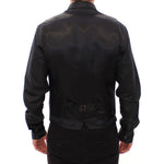 Dolce & Gabbana Black Striped Wool Logo Vest GSS12020-1