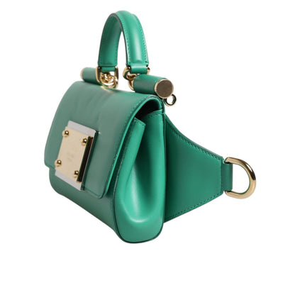 Dolce & Gabbana Emerald Green CalfskinLeather DG Logo Shoulder Bag