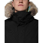 Woolrich Black Hooded Long Sleeves Fur Shearling Coat Jacket JKT41210-46