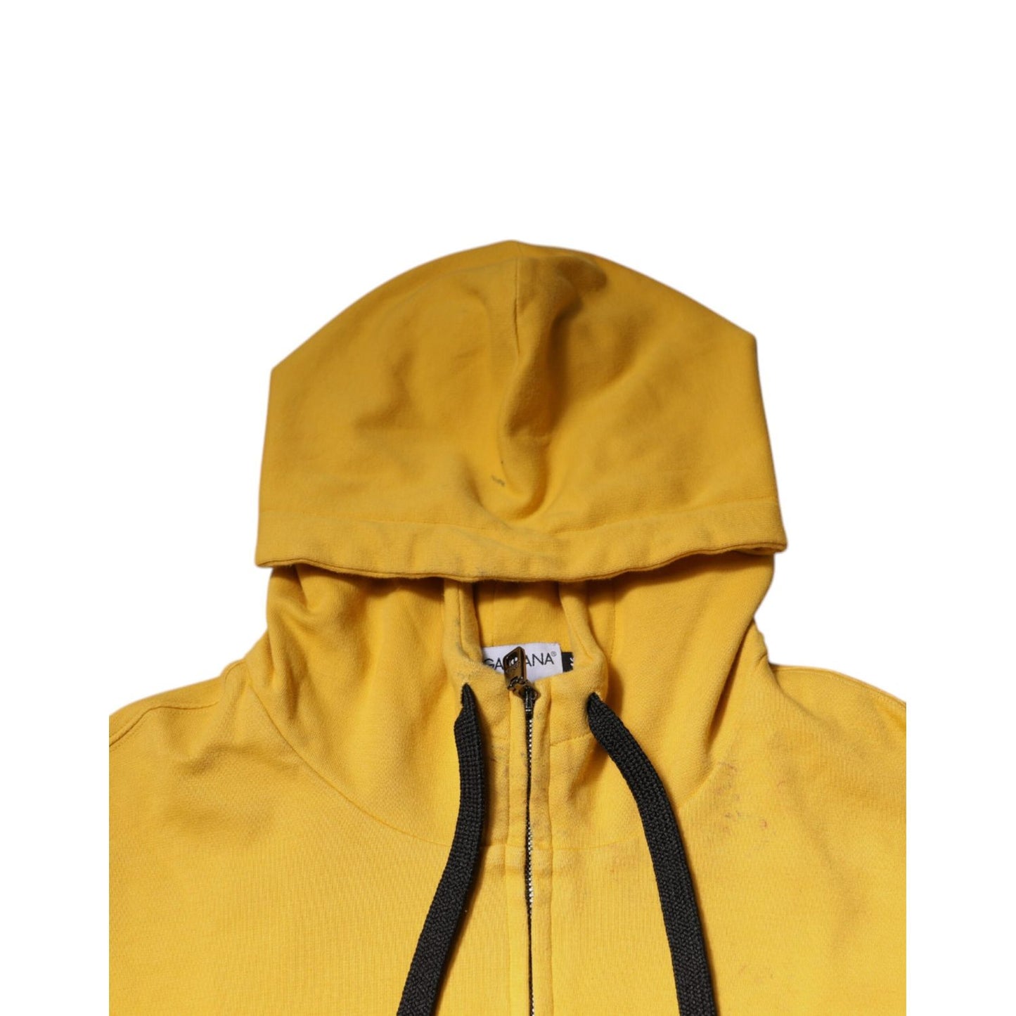 Dolce & Gabbana Yellow Logo Full Zip Hooded Sweatshirt Sweater