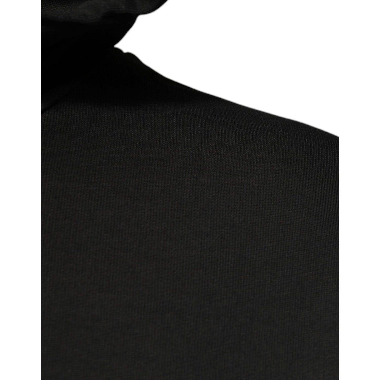 Dolce & Gabbana Black Cotton Hooded DG Shield Pullover Sweater