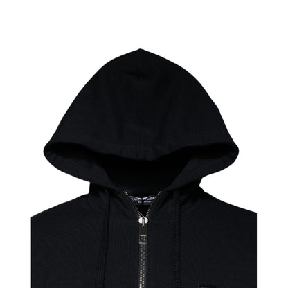 Dolce & Gabbana Blue Logo Full Zip Hooded Sweatshirt Sweater
