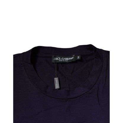 Dolce & Gabbana Purple DG Logo Cotton Crew Neck T-shirt