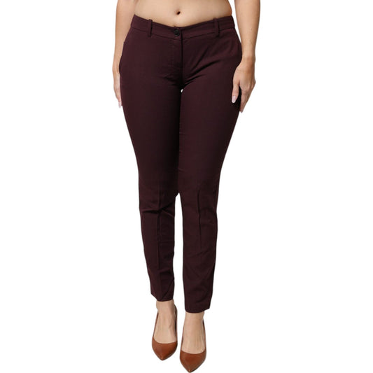 Aniye By Maroon Mid Waist Tapered Skinny Dress Pants PAN72639-42