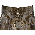 Dolce & Gabbana Gold Jacquard Embellished A-line Mini Skirt SKI2045-42