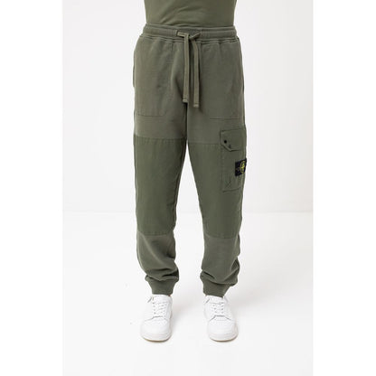 Stone Island Green Cotton Men's Tracksuit Pants