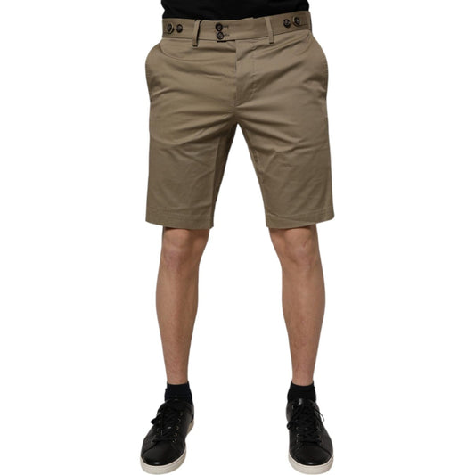 Dolce & Gabbana Dark Khaki Cotton Stretch Casual Chino Shorts PAN75246-48