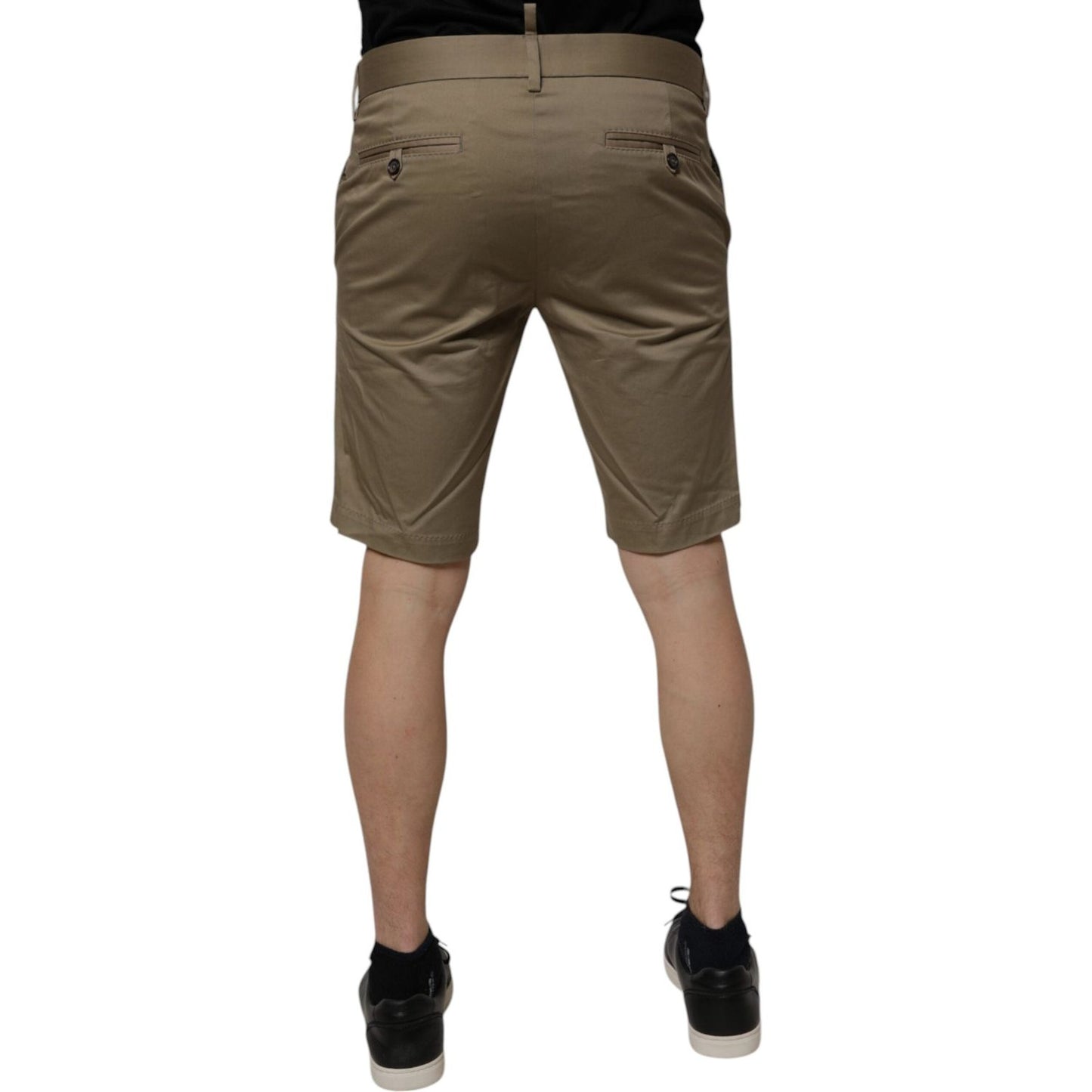 Dolce & Gabbana Dark Khaki Cotton Stretch Casual Chino Shorts PAN75246-48