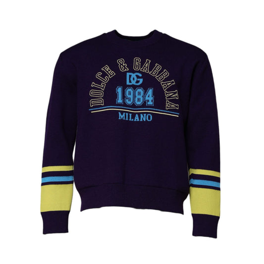 Dolce & Gabbana Blue 1984 Milano CrewNeck Sweatshirt Sweater