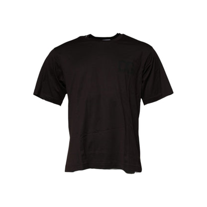 Dolce & Gabbana Dark Brown Logo Cotton Crew Neck T-shirt