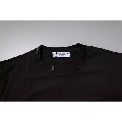 Dolce & Gabbana Dark Brown Logo Cotton Crew Neck T-shirt