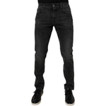 Dolce & Gabbana Black Cotton Stretch Skinny Men Denim Jeans PAN75290-54