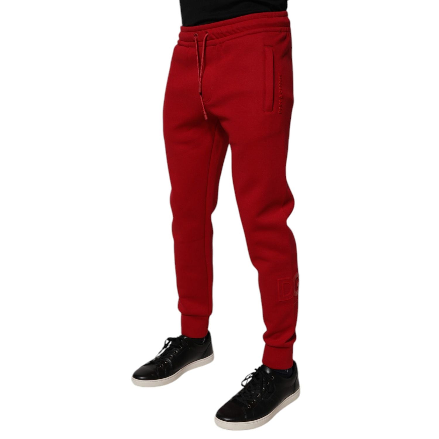 Dolce & Gabbana Red Cotton Jogger Jogging Pants