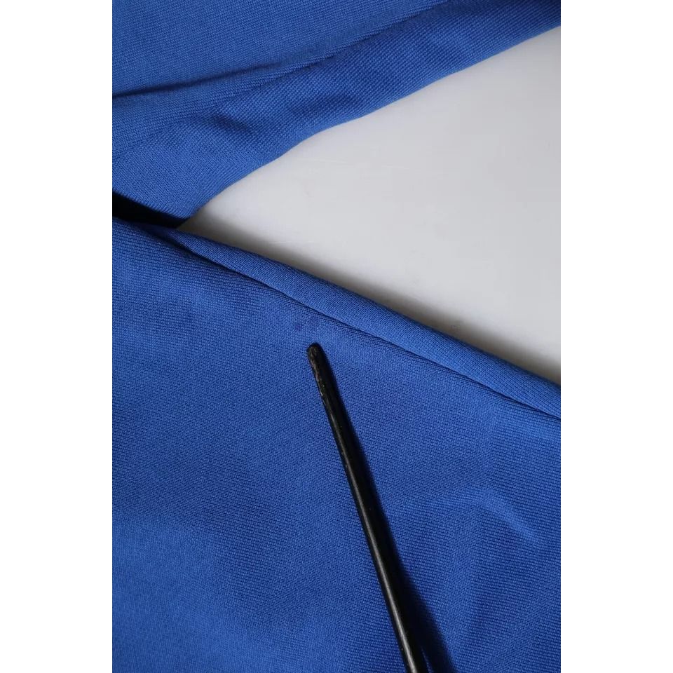 Dolce & Gabbana Blue Cotton Jogger Mid Waist Pants