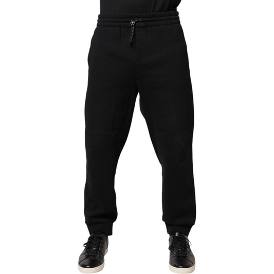 Dolce & Gabbana Black Logo Patch CottonJogger Sweatpants Pants PAN76034-48
