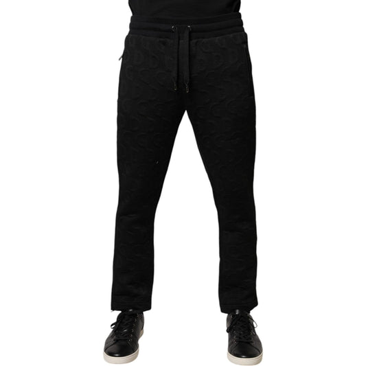 Dolce & Gabbana Black Logo Monogram Jogger Sweatpants Pants PAN76040-48