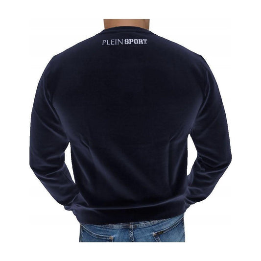 Plein Sport Blue Cotton Sweater PL-1044-XXL