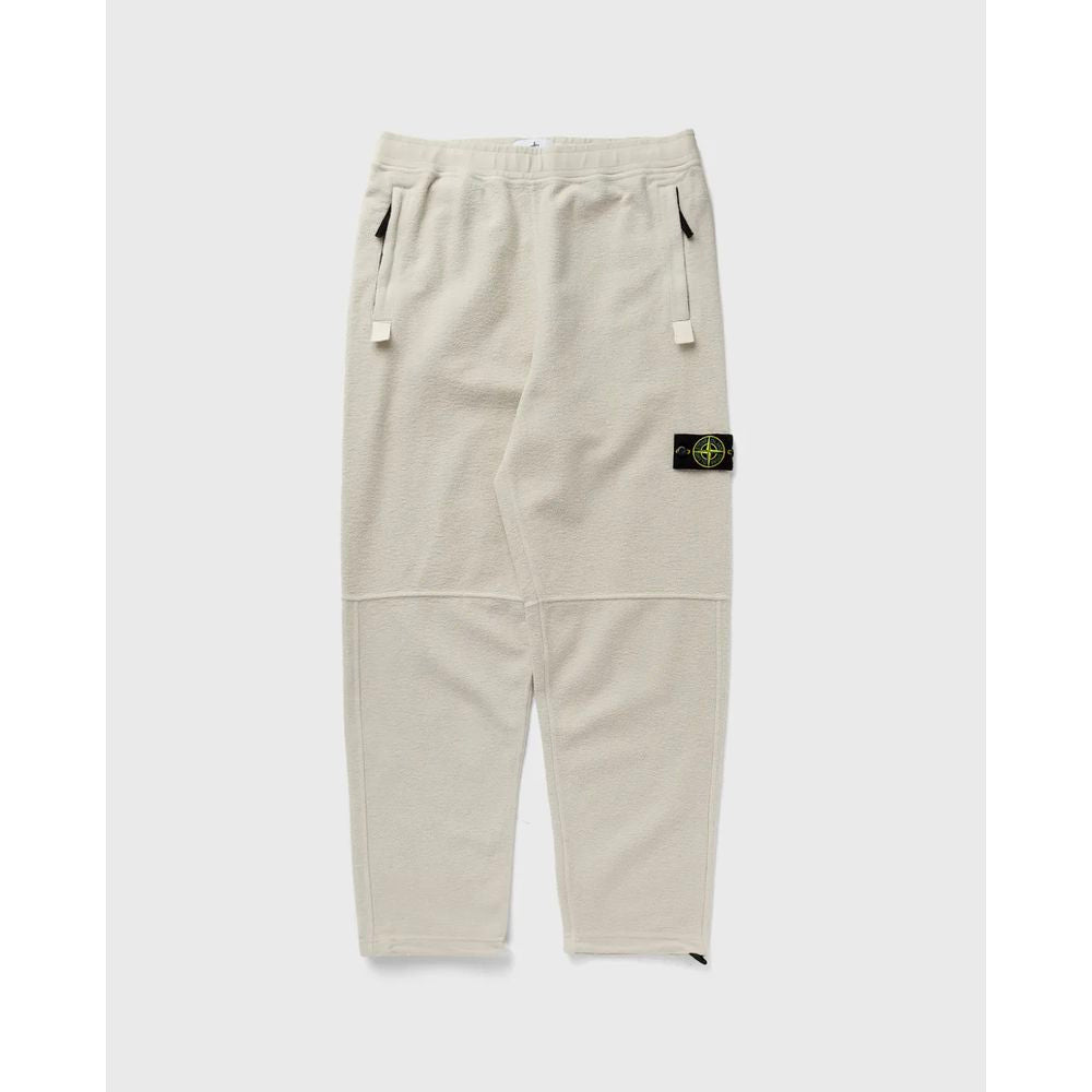 Stone Island White Cotton Men's Trouser