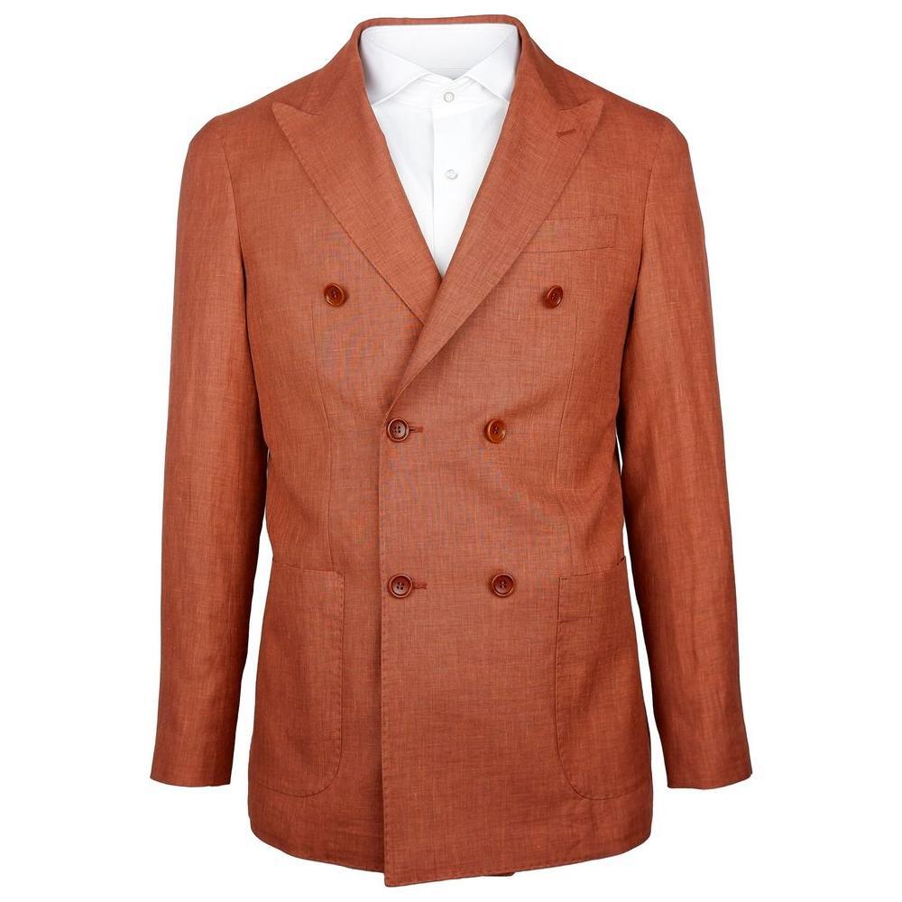 Made in Italy Brown Linen Blazer LO-14882-IT52 | XL