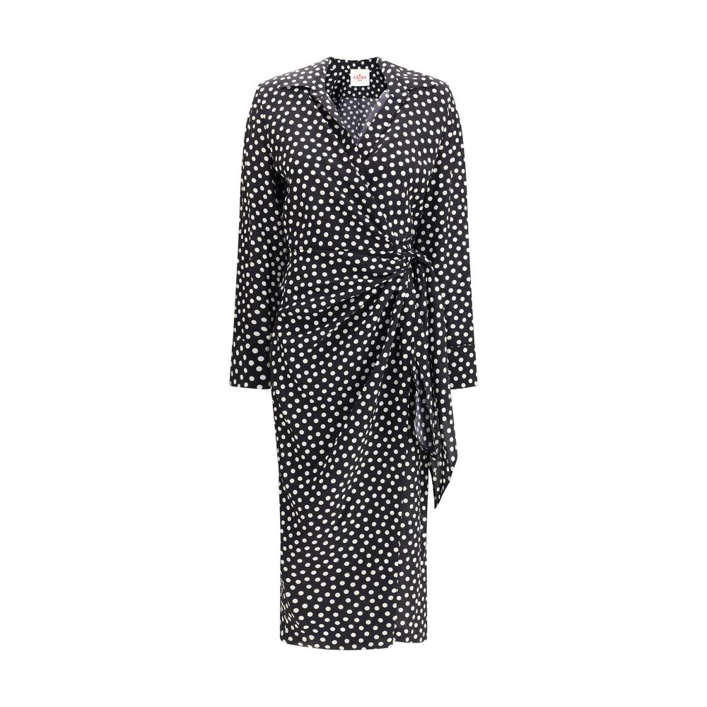 Crida Milano Black Silk Cocktail Dress