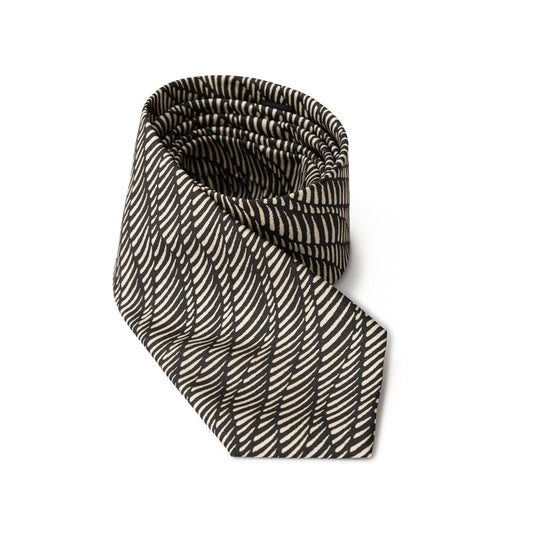 Giorgio Armani Black And White Silk Tie