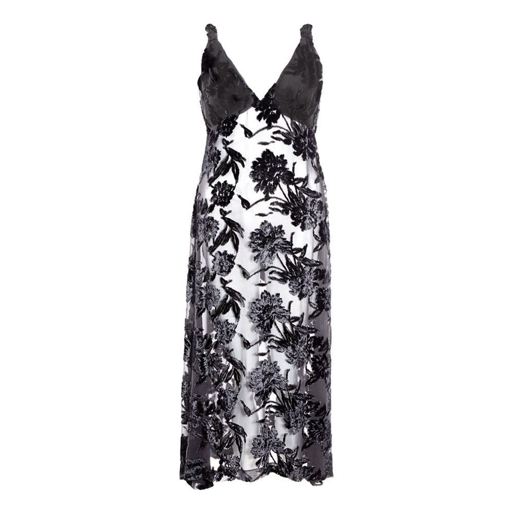 优雅黑色粘胶连衣裙