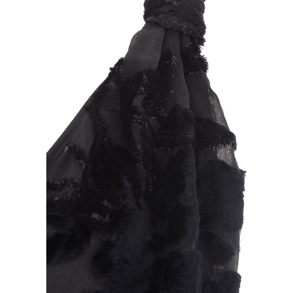 优雅黑色粘胶连衣裙